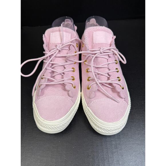 Converse Shoes - Converse Pink Scalloped Suede Tennis Shoes Chuck Taylors Sz. 10 Women's
